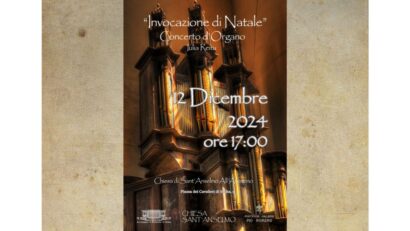 “Invocazione di Natale”, concerto d’organo con Iulia Reitu presso la Chiesa Sant’Anselmo di Roma