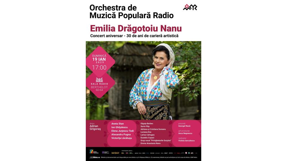 Concert folcloric aniversar: Emilia Drăgotoiu-Nanu – 30 de ani de carieră artistică