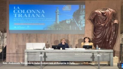 Colonna Traiana: restauro Statua di San Pietro, l’ambasciatore di Romania in Italia, Gabriela Dancău, alla presentazione del progetto