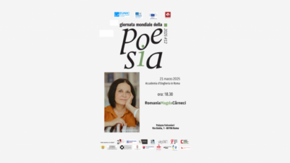 Giornata Mondiale della Poesia, la poetessa romena Magda Cârneci a Roma